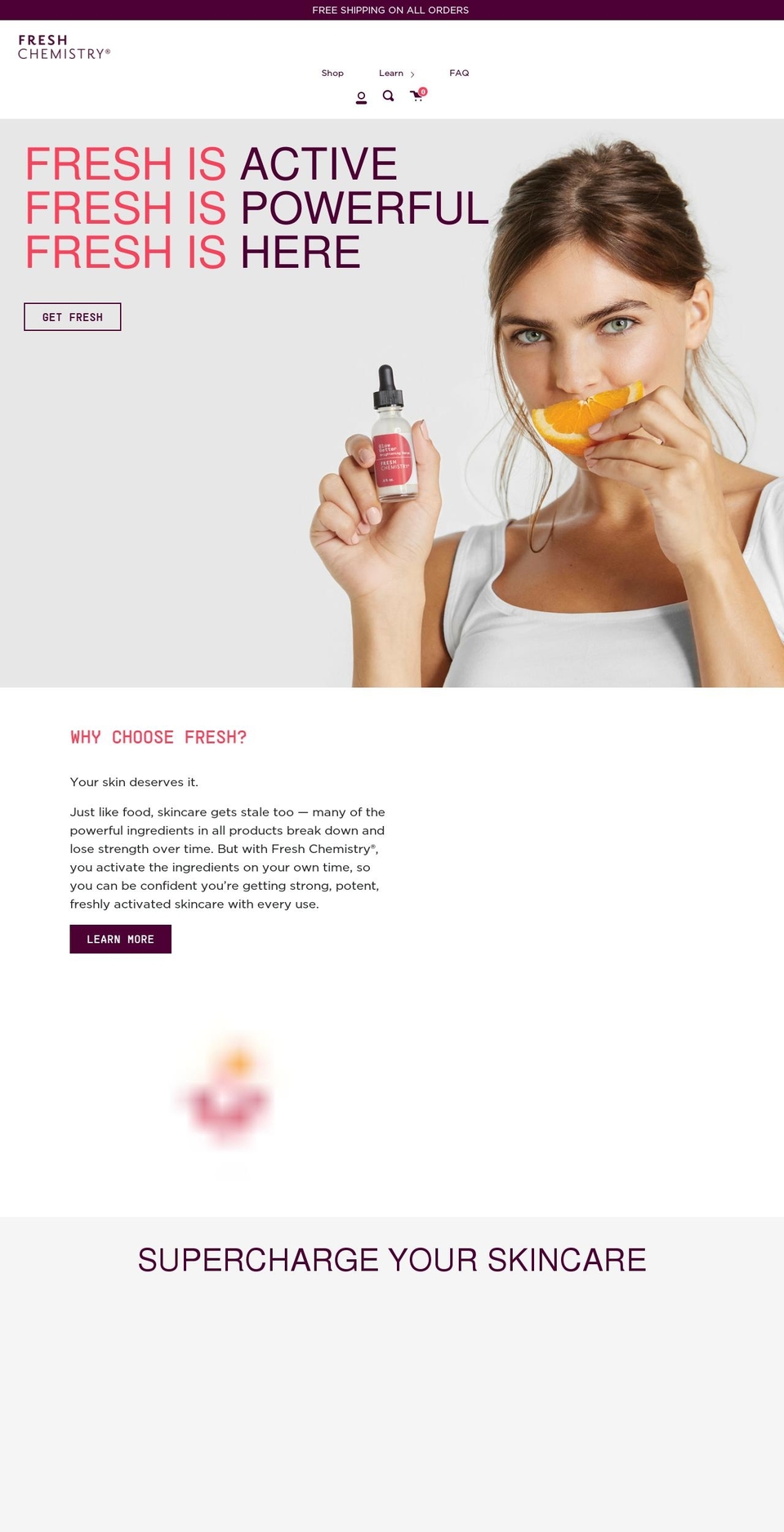 freshchemistry.com shopify website screenshot