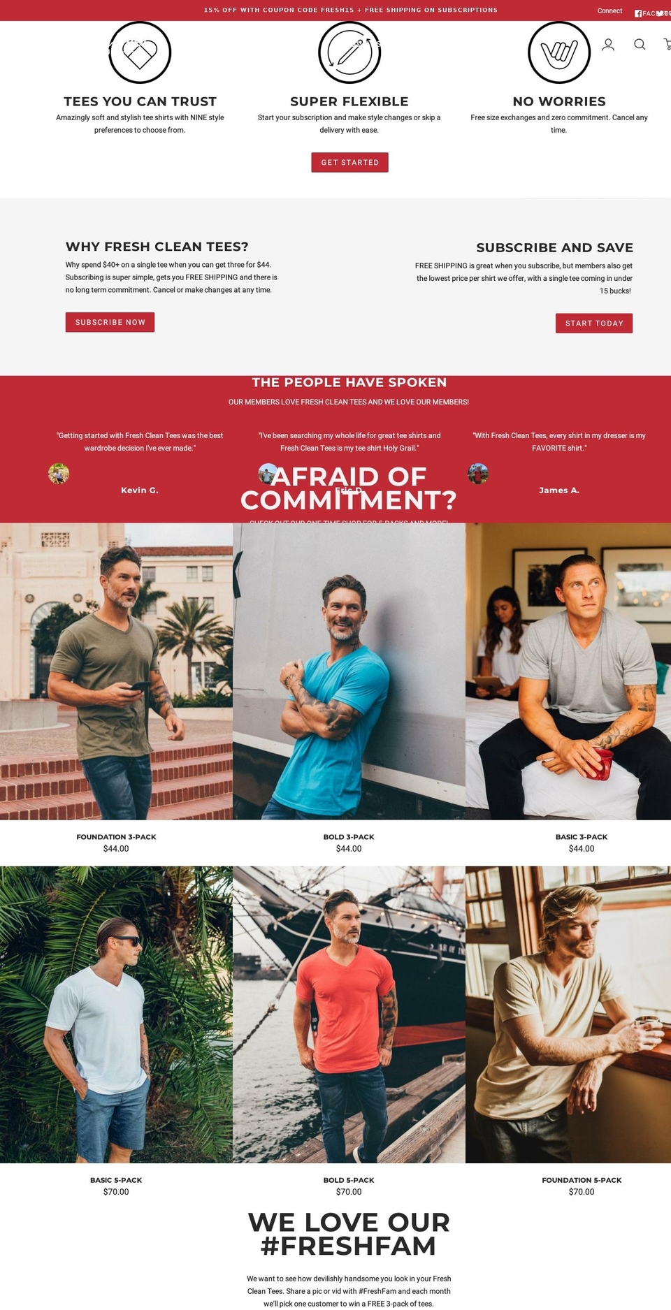 freshcleantees.com — Shopify storefront screenshot