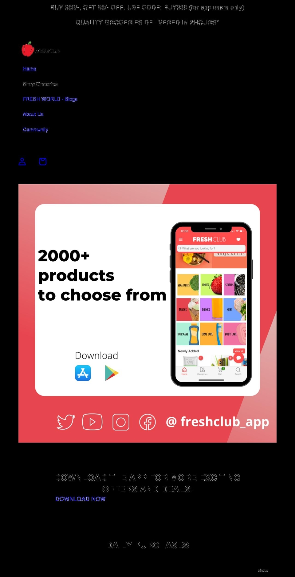 freshclub.co.in shopify website screenshot