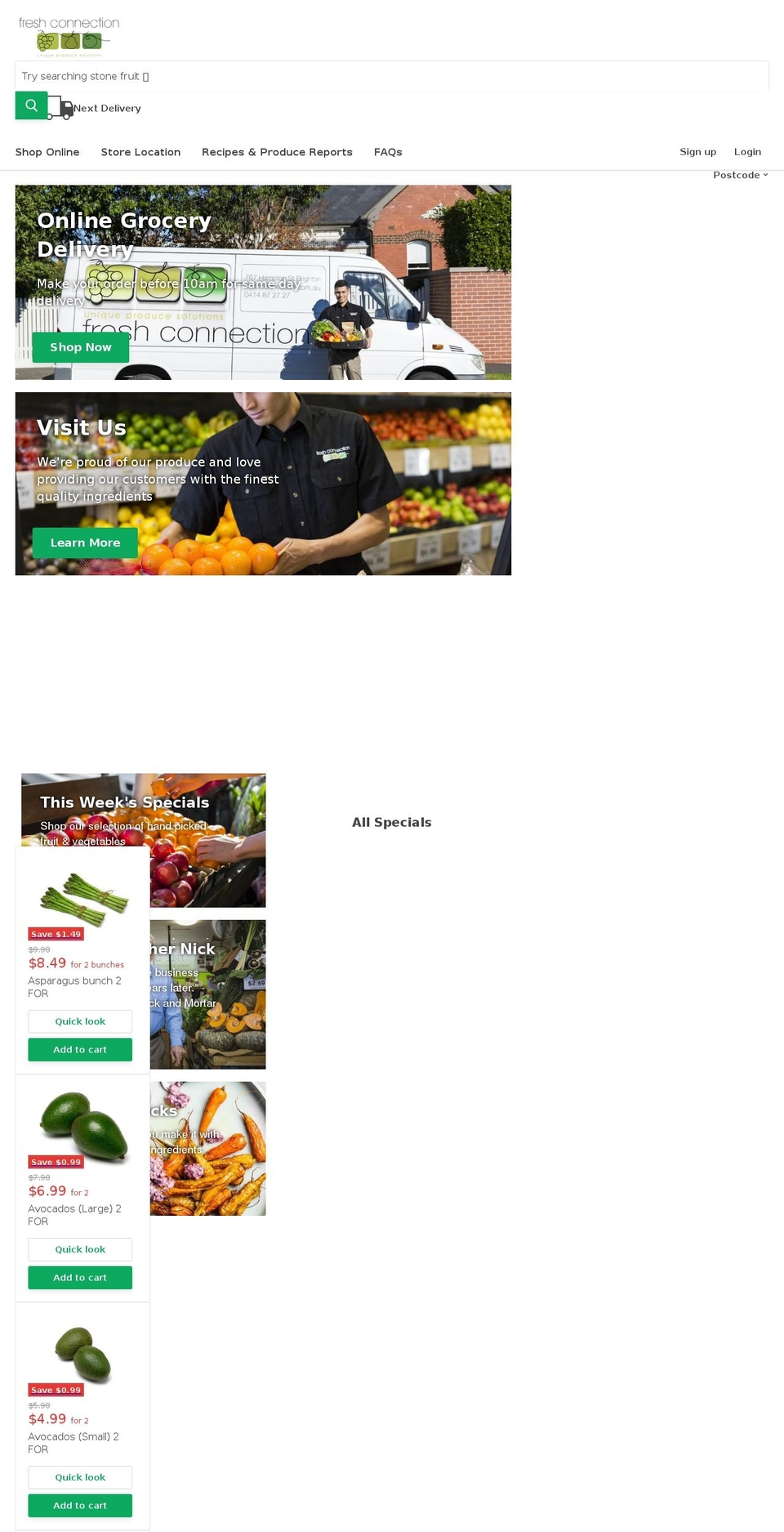 freshconnection.com.au shopify website screenshot