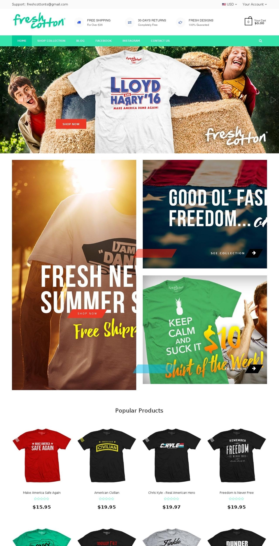 freshcotton.clothing shopify website screenshot