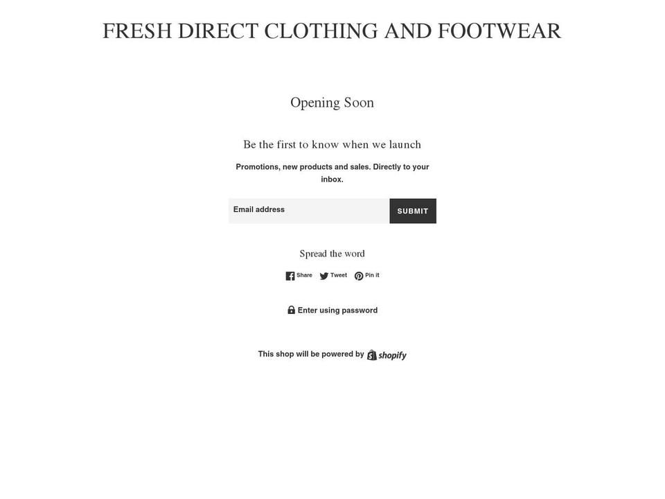 freshdirectclothing.com — Shopify storefront screenshot