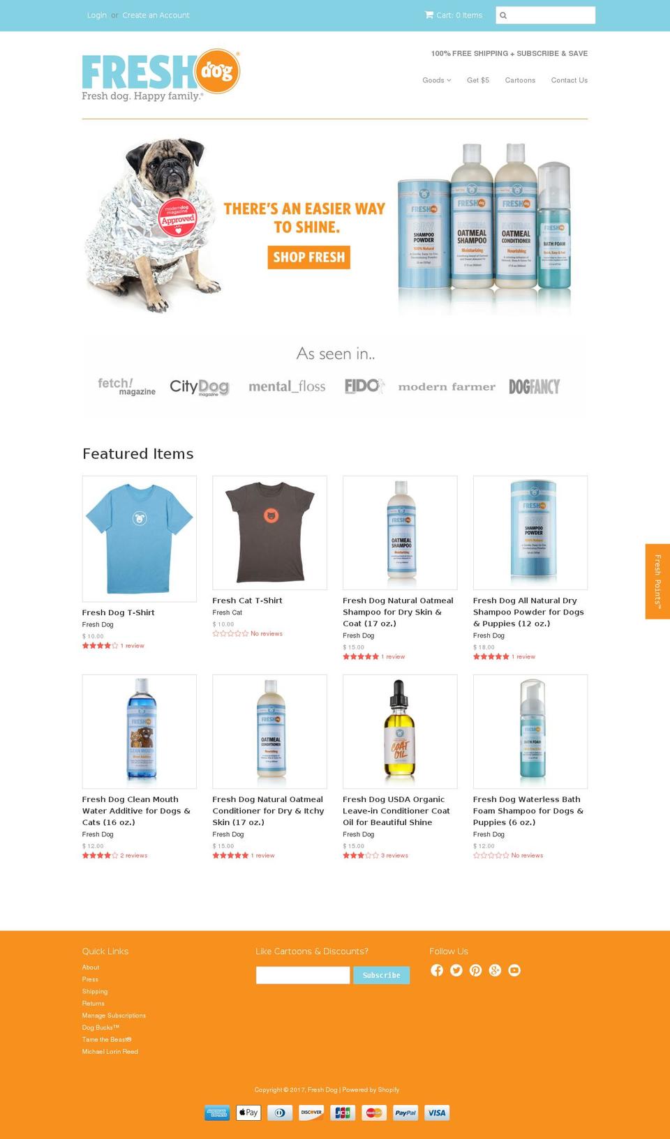 freshdog.com shopify website screenshot