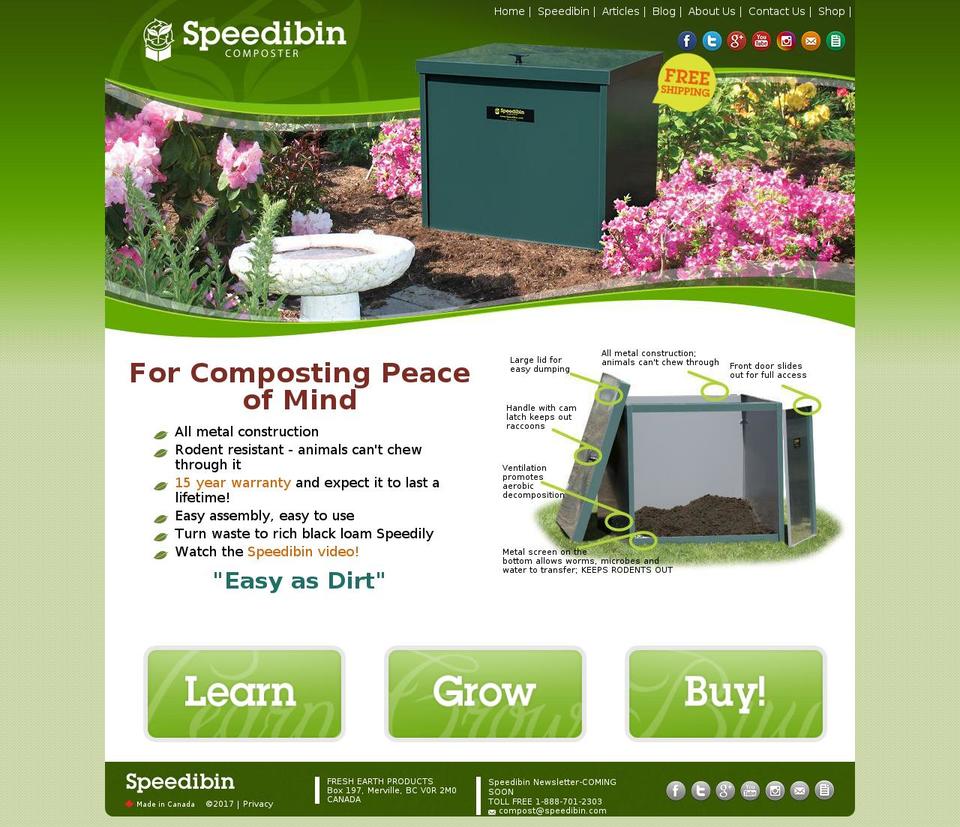 Speedibin2 Shopify theme site example freshearth.ca