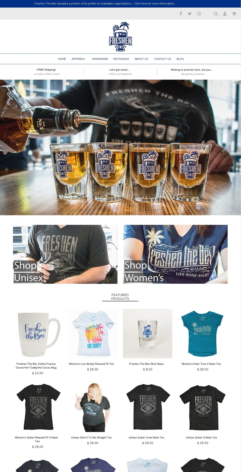 freshenthebev.com shopify website screenshot