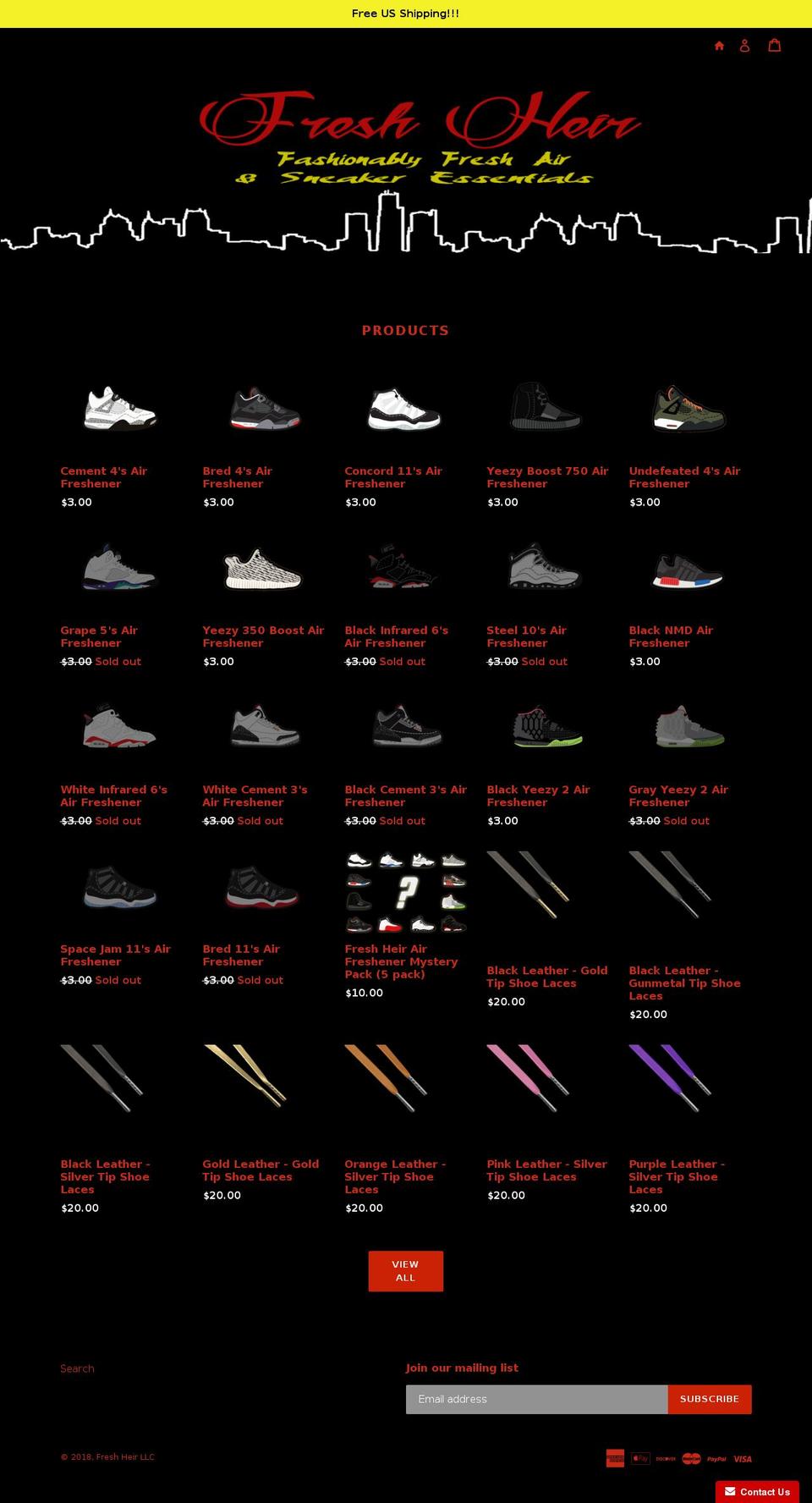 fresherheir.com — Shopify storefront screenshot