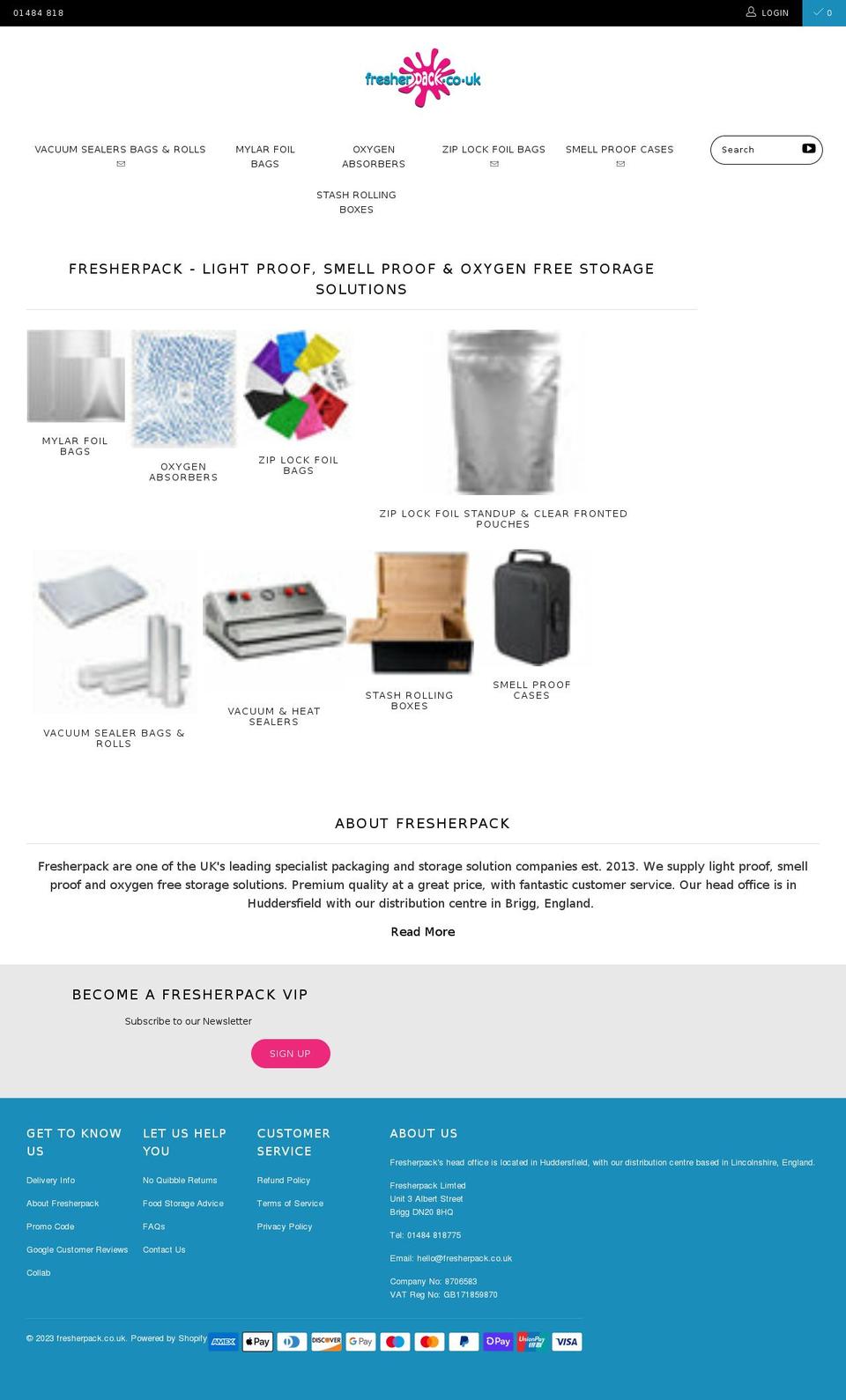 fresherpack.co.uk shopify website screenshot