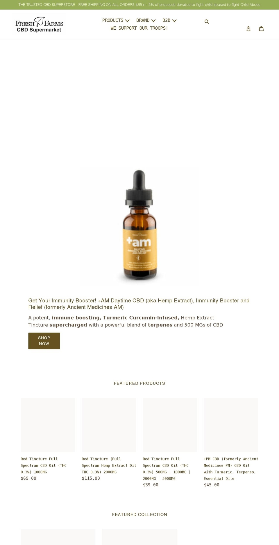 freshfarmscbd.com shopify website screenshot