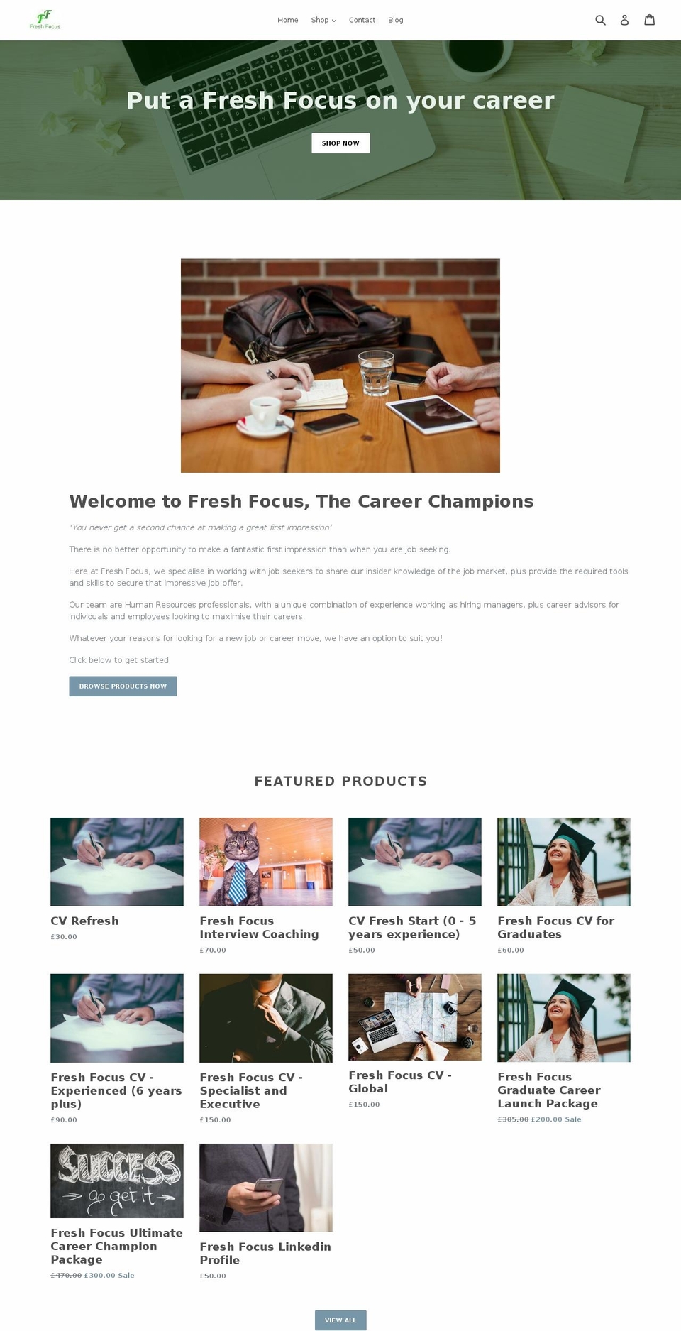 freshfocushr.com — Shopify storefront screenshot