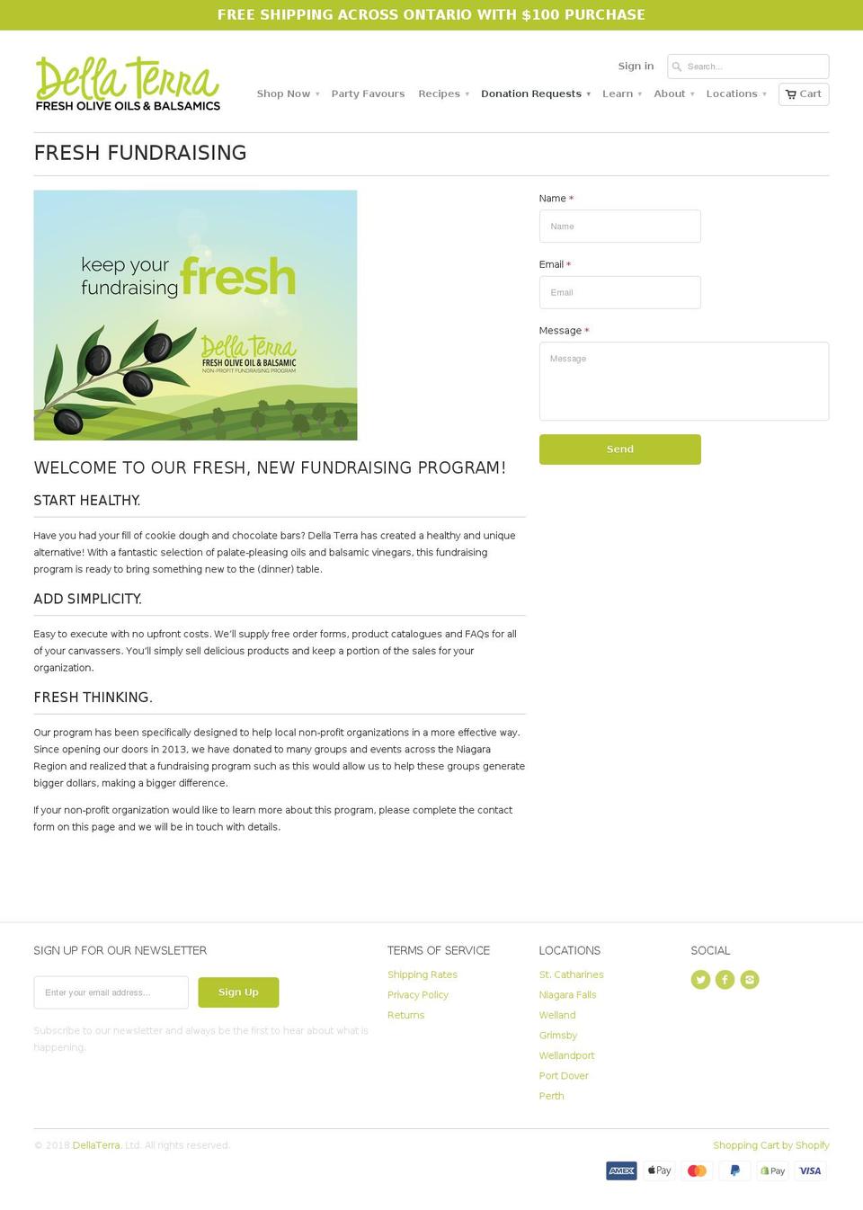 freshfundraising.ca shopify website screenshot