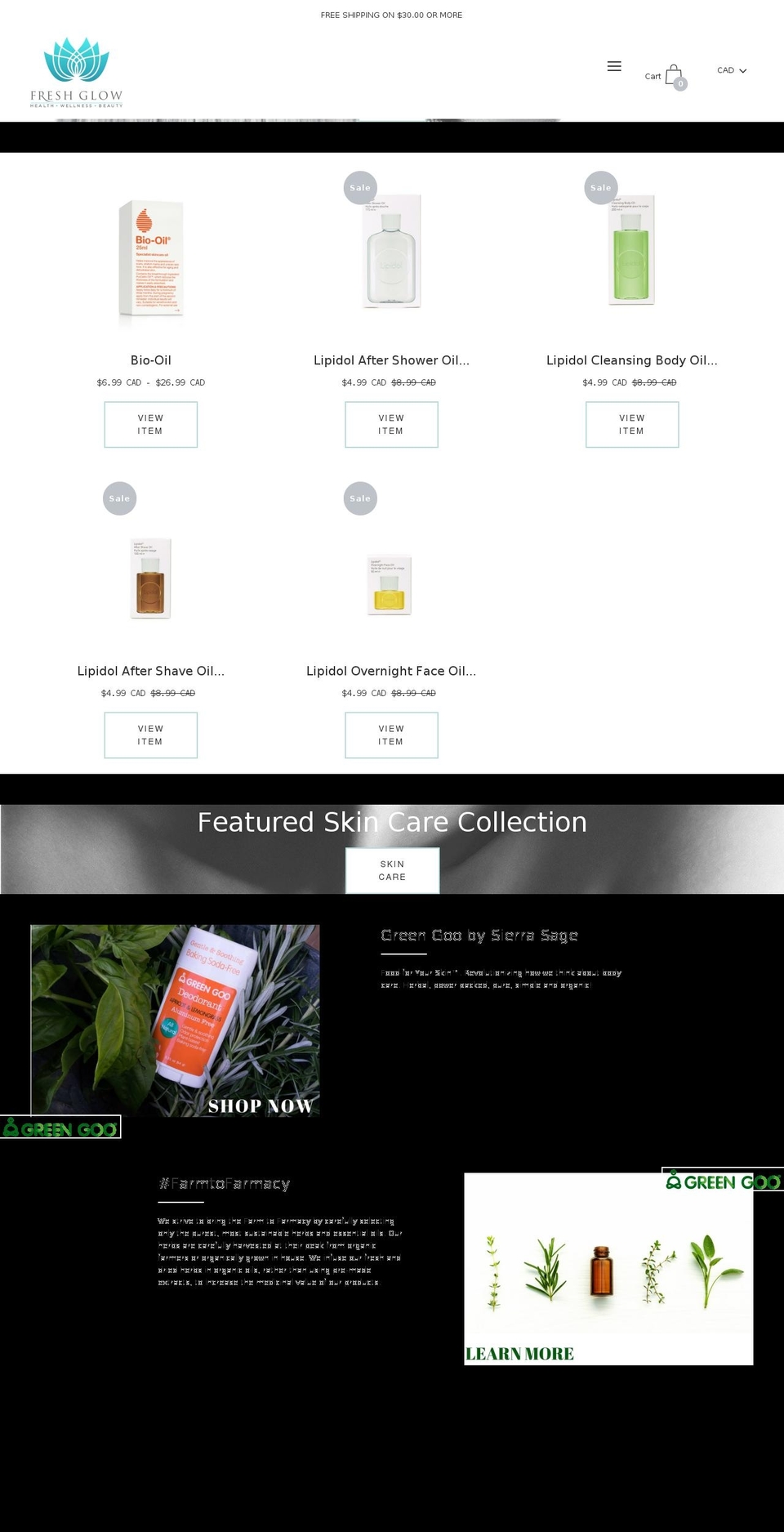 freshglow.com — Shopify storefront screenshot