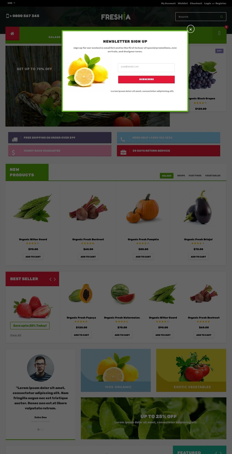 freshiastore.myshopify.com shopify website screenshot
