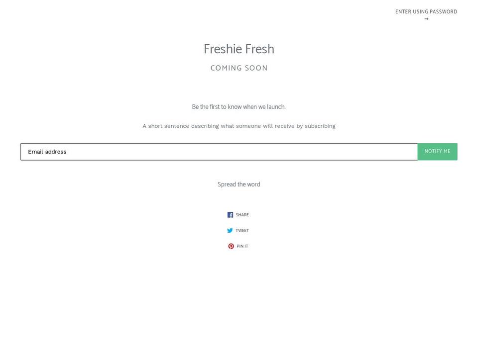freshiefresh.com — Shopify storefront screenshot