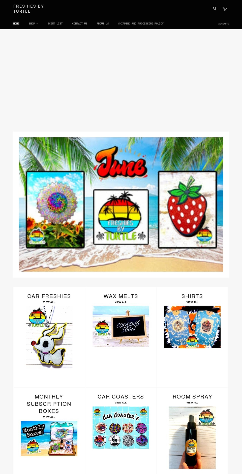 freshiesbyturtle.com shopify website screenshot