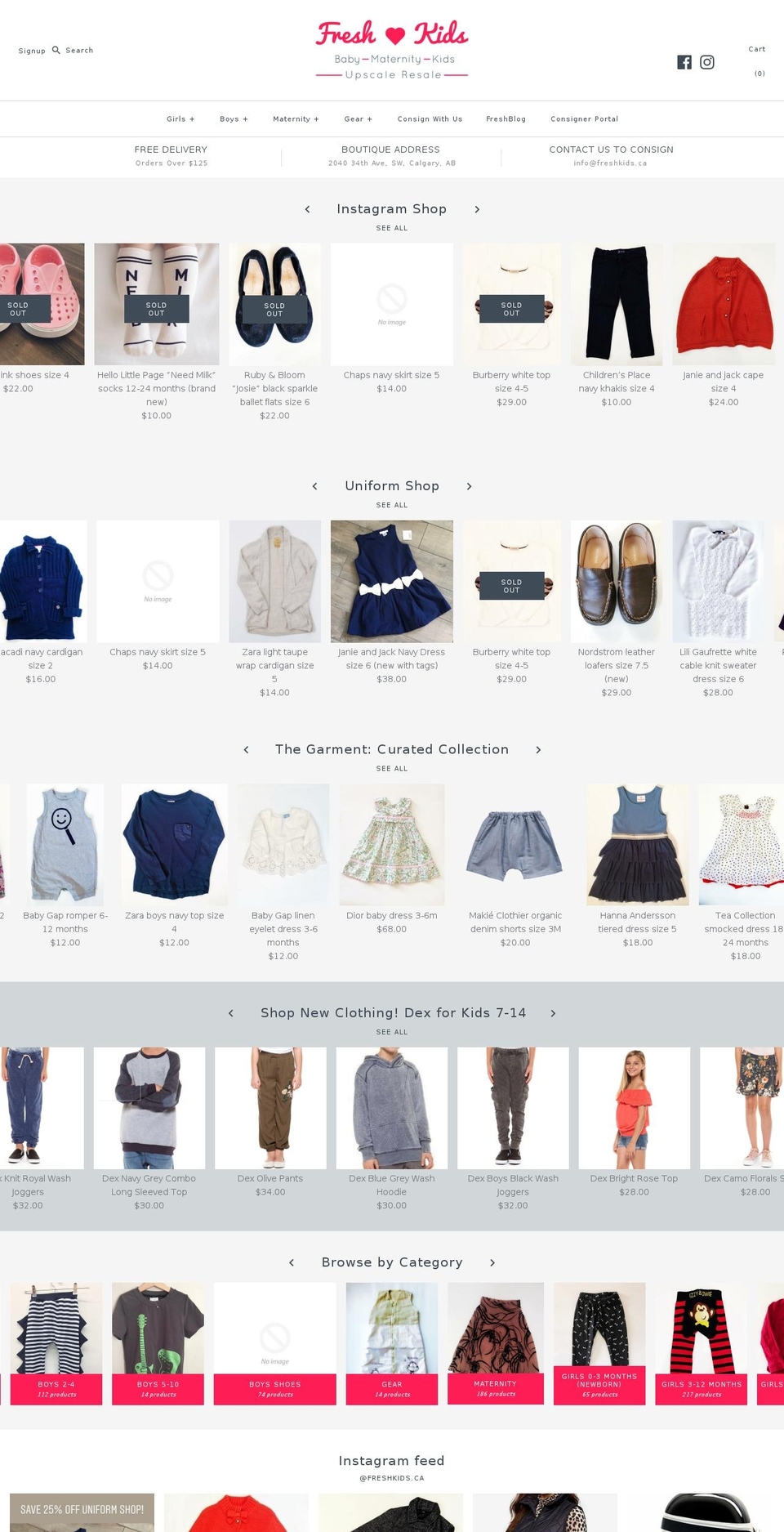 freshkids.ca shopify website screenshot