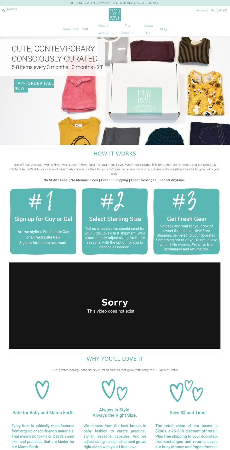 freshlittlelove.com — Shopify storefront screenshot