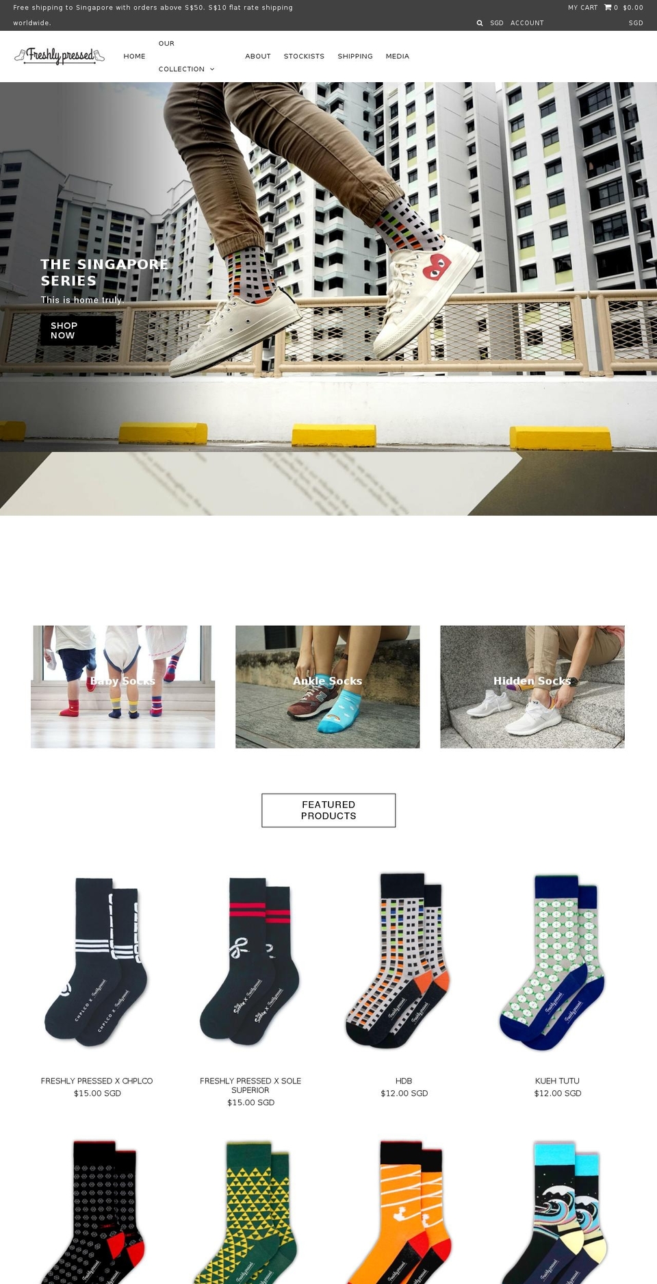 freshlypressedshop.com — Shopify storefront screenshot