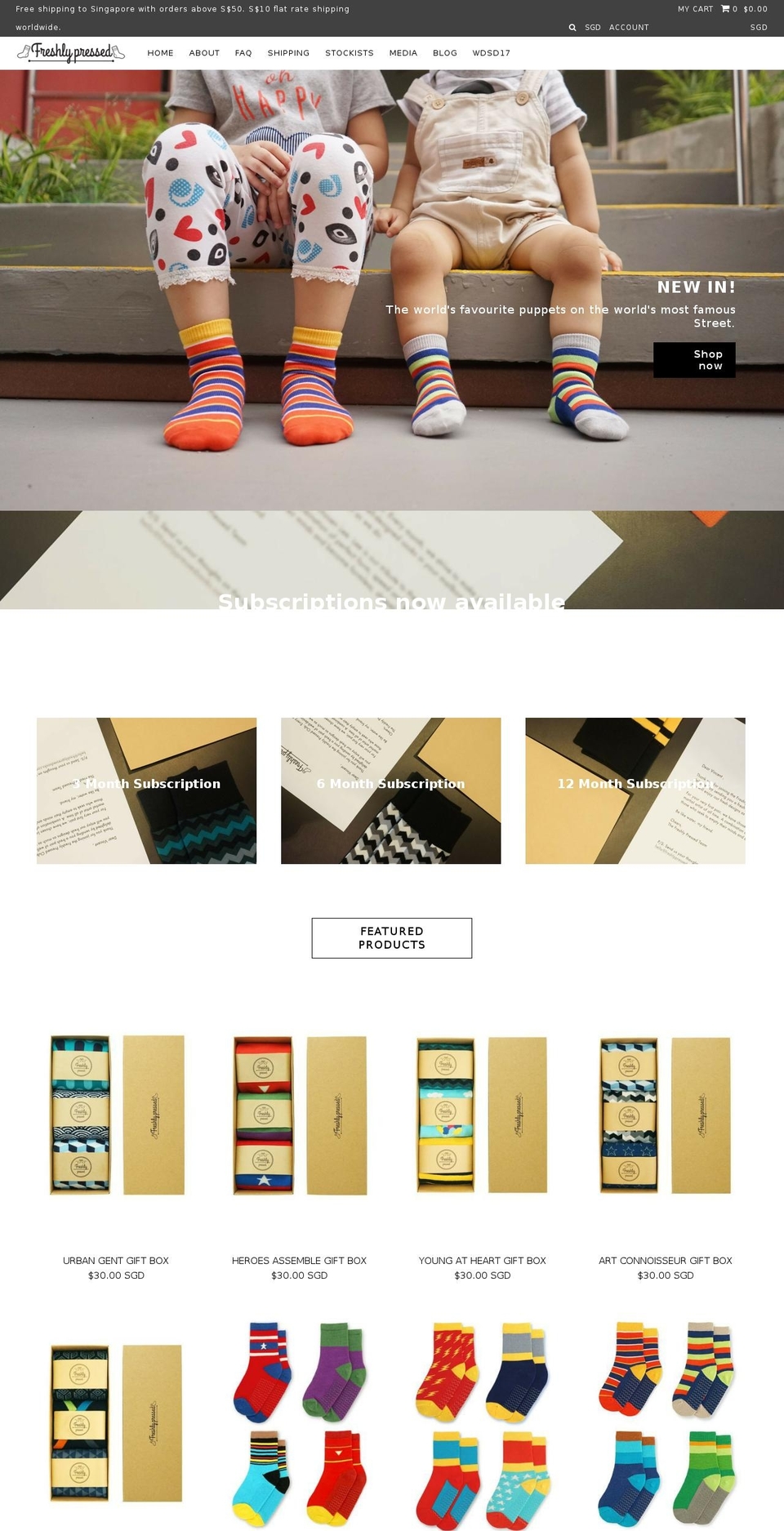 freshlypressedsocks.com shopify website screenshot