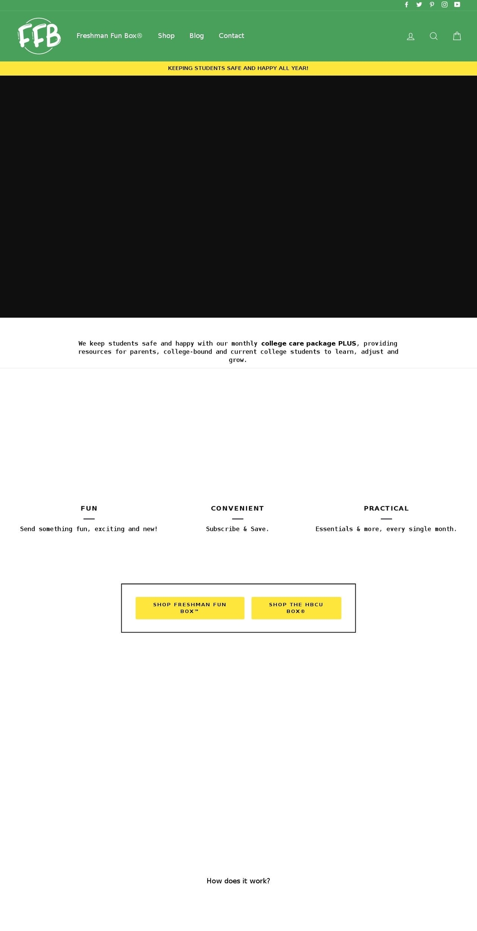 freshmanfunbox.com — Shopify storefront screenshot