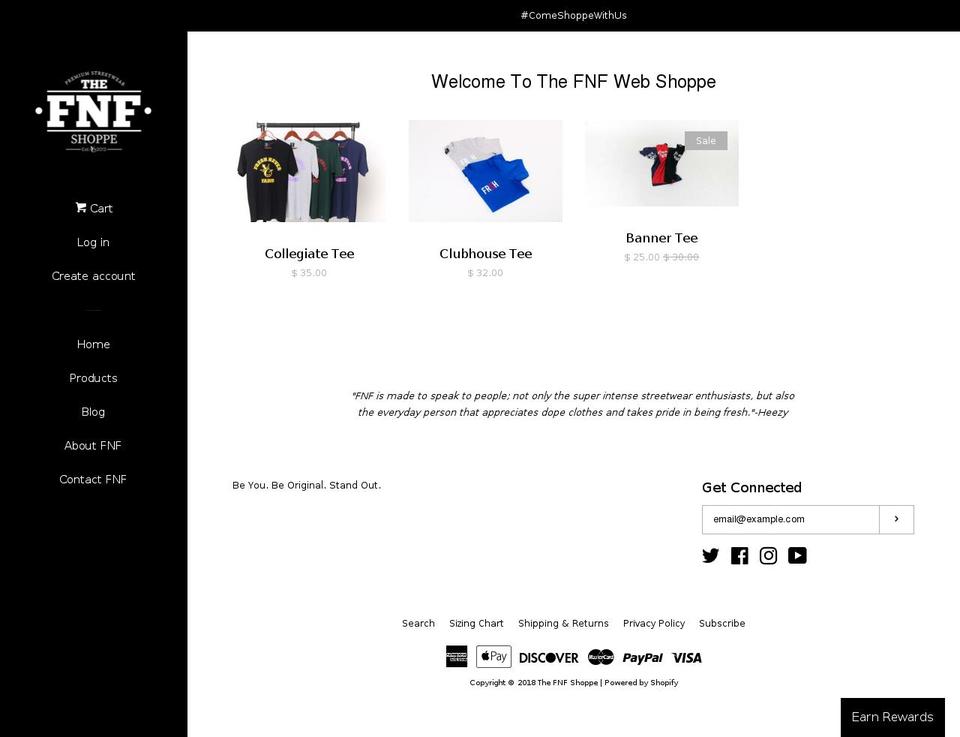 freshneverfadesclothing.com — Shopify storefront screenshot