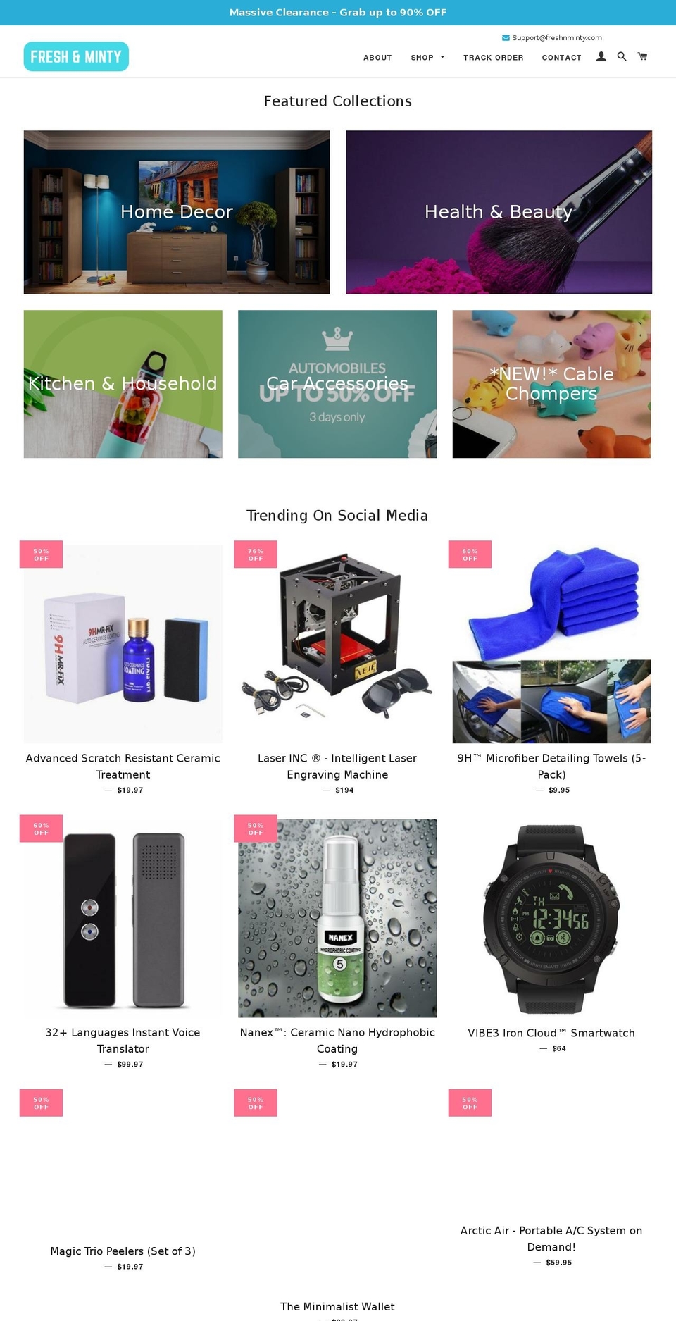 freshnminty.com — Shopify storefront screenshot