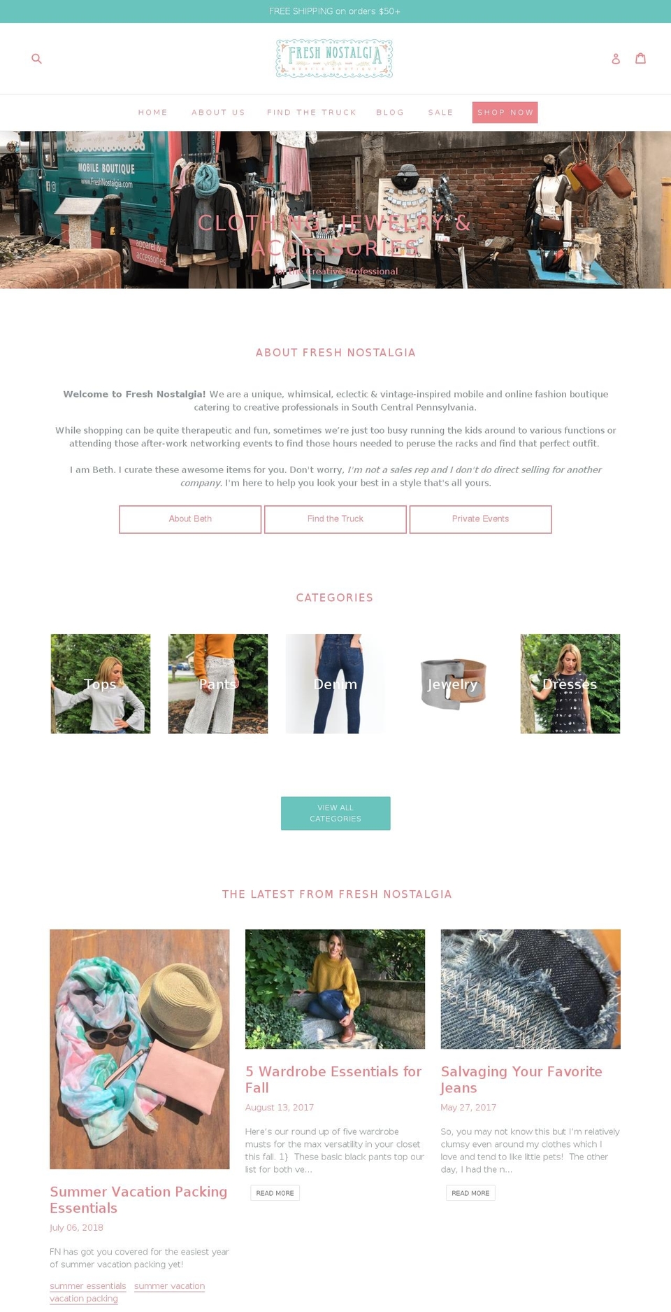 freshnostalgia.com shopify website screenshot