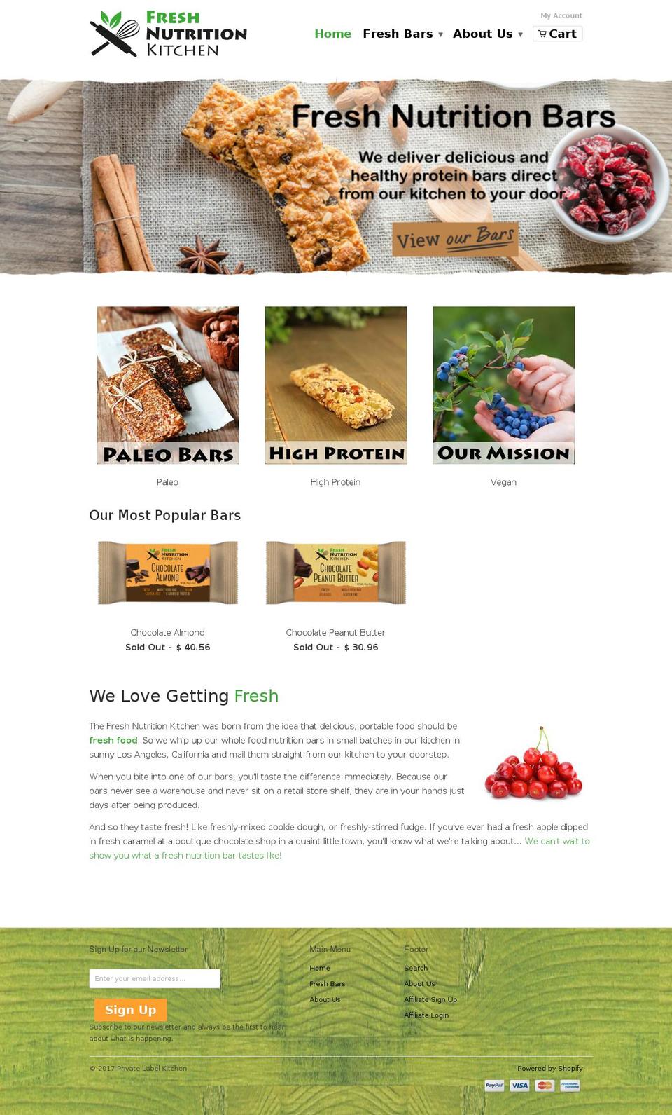 freshnutritionkitchen.com shopify website screenshot