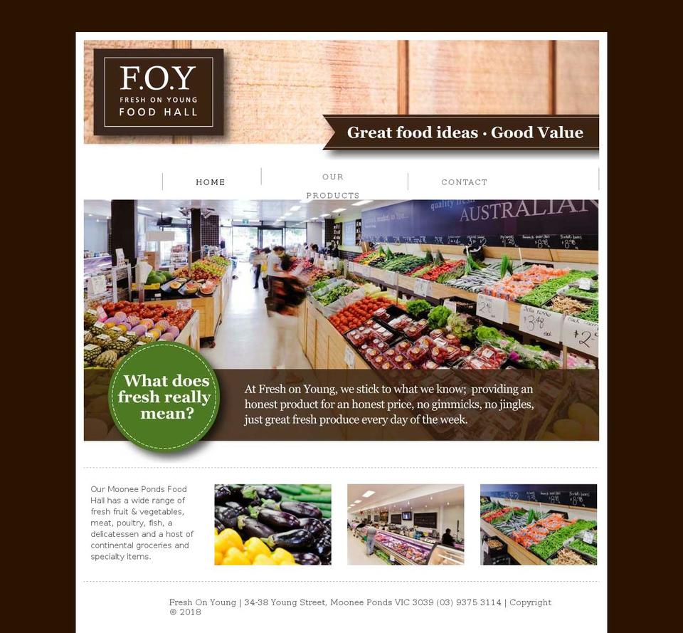 freshonyoung.com.au shopify website screenshot