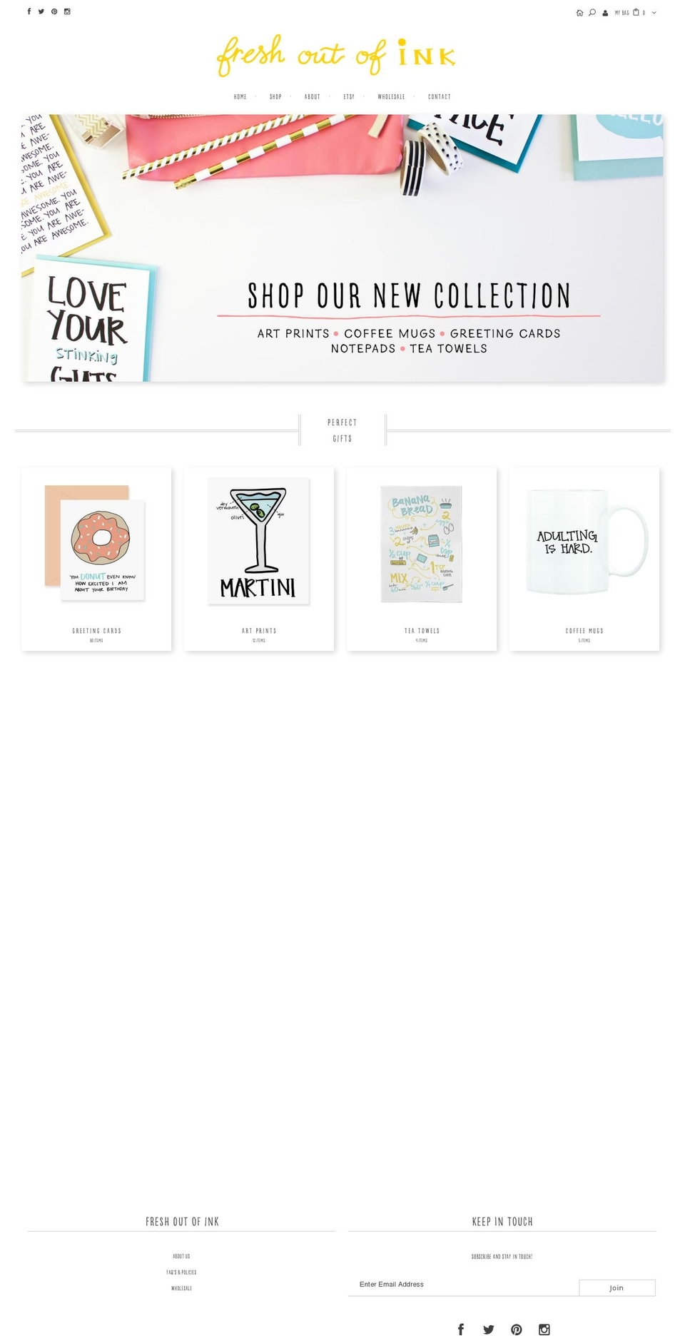 freshoutofink.com shopify website screenshot