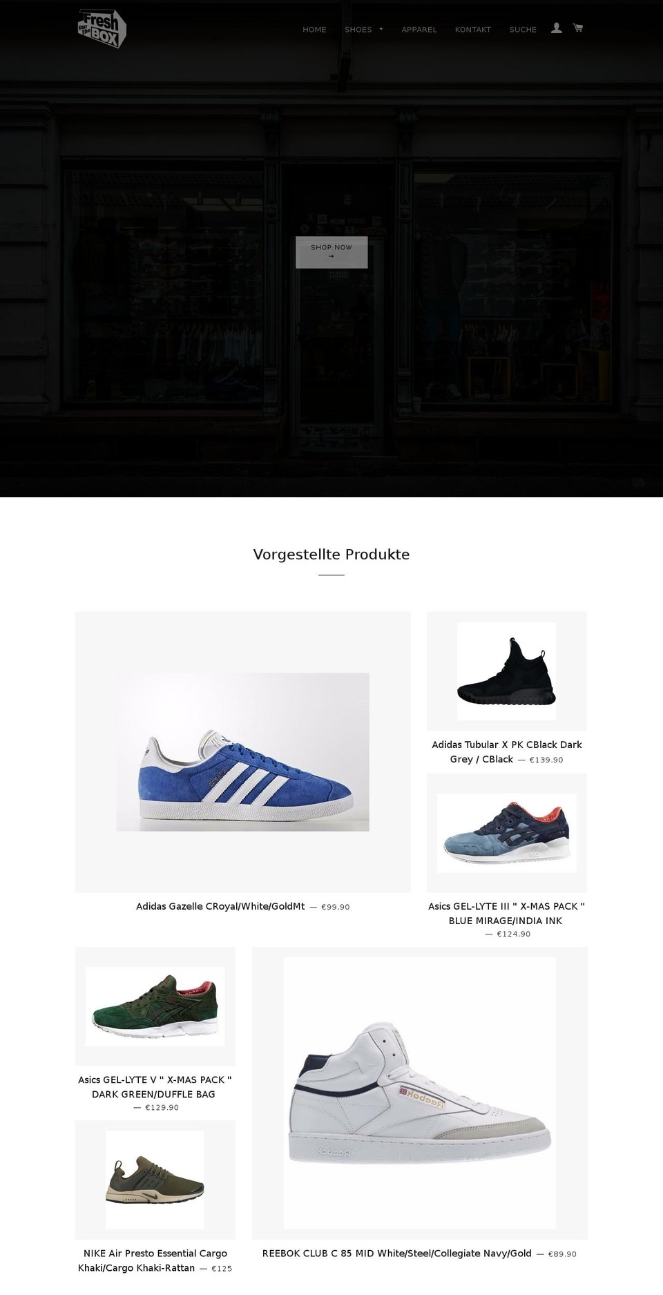 freshoutthebox.de shopify website screenshot