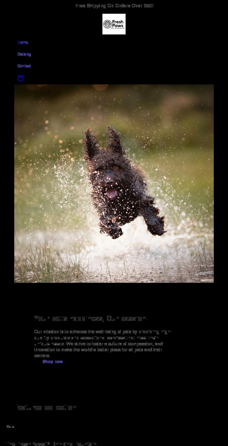 freshpaws.org shopify website screenshot