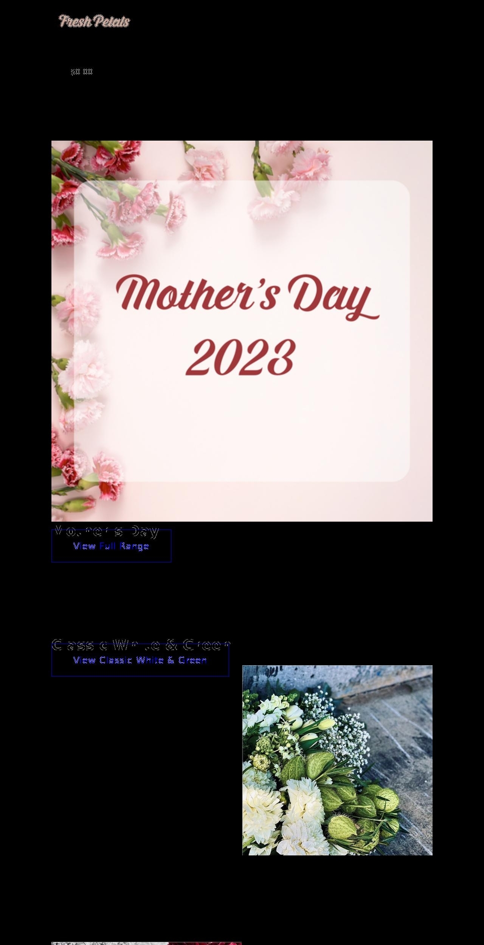 freshpetals.com.au shopify website screenshot