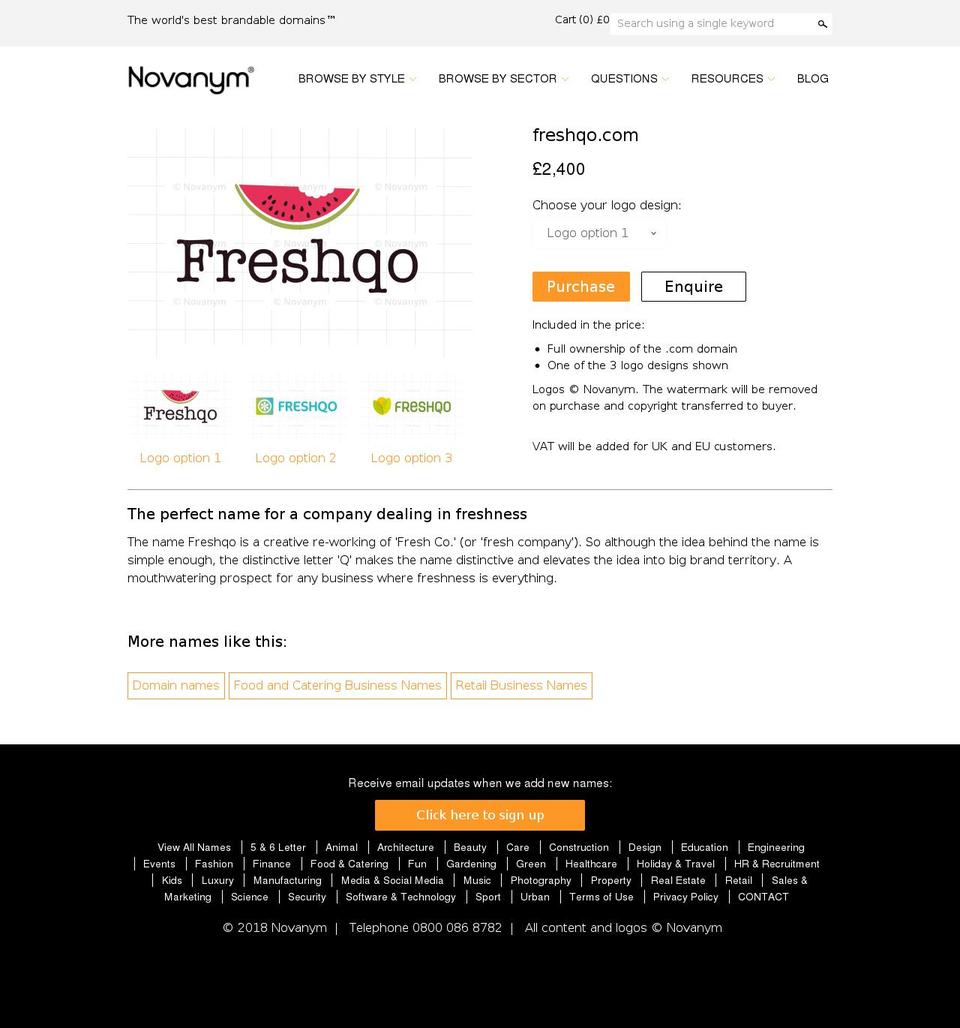 freshqo.com — Shopify storefront screenshot