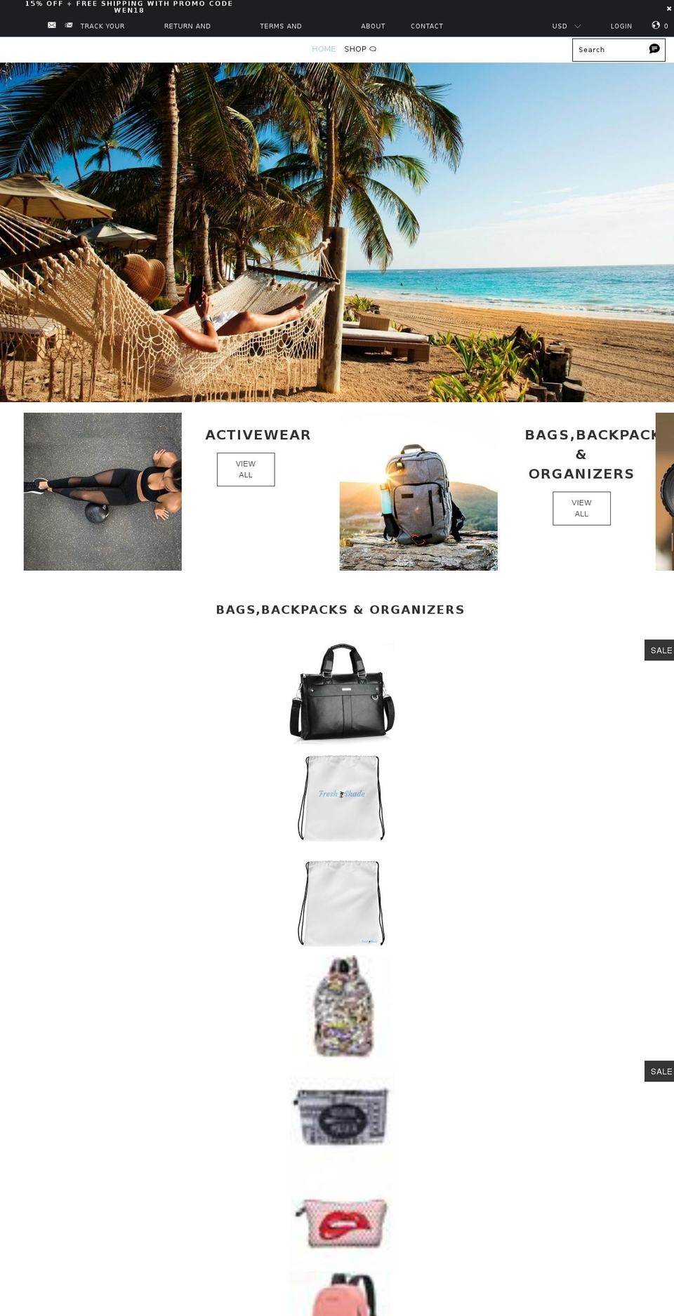 freshshade.com — Shopify storefront screenshot