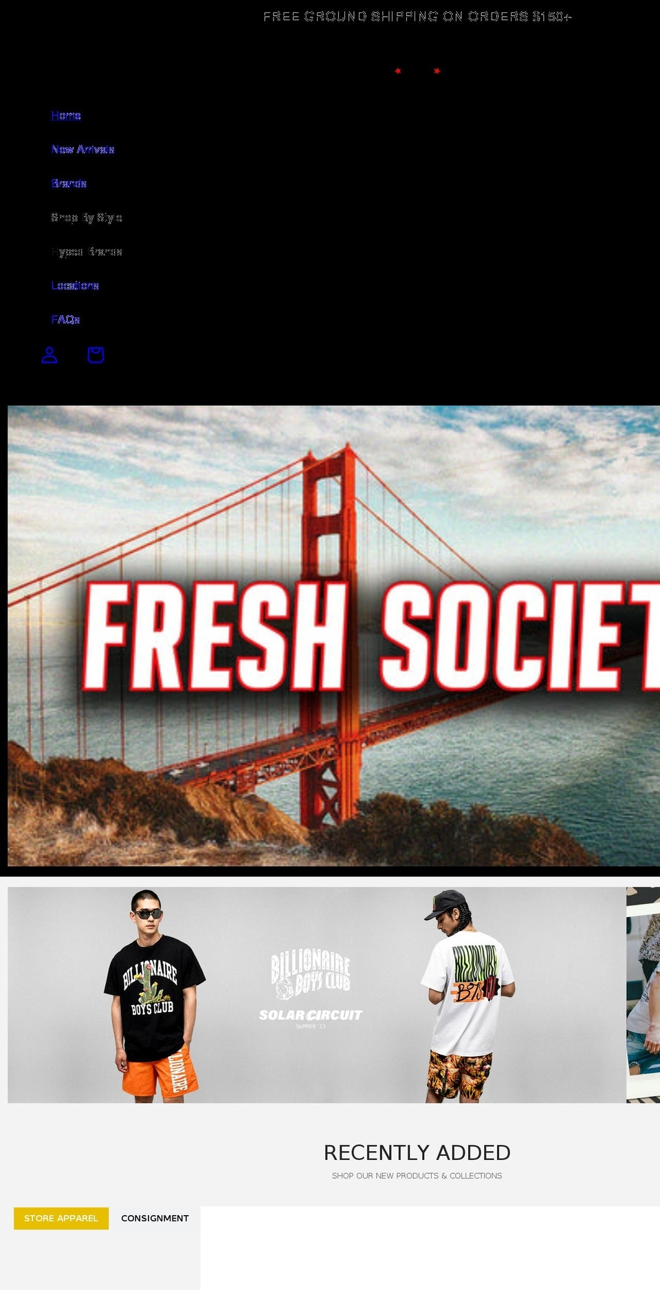 freshsociety.co shopify website screenshot