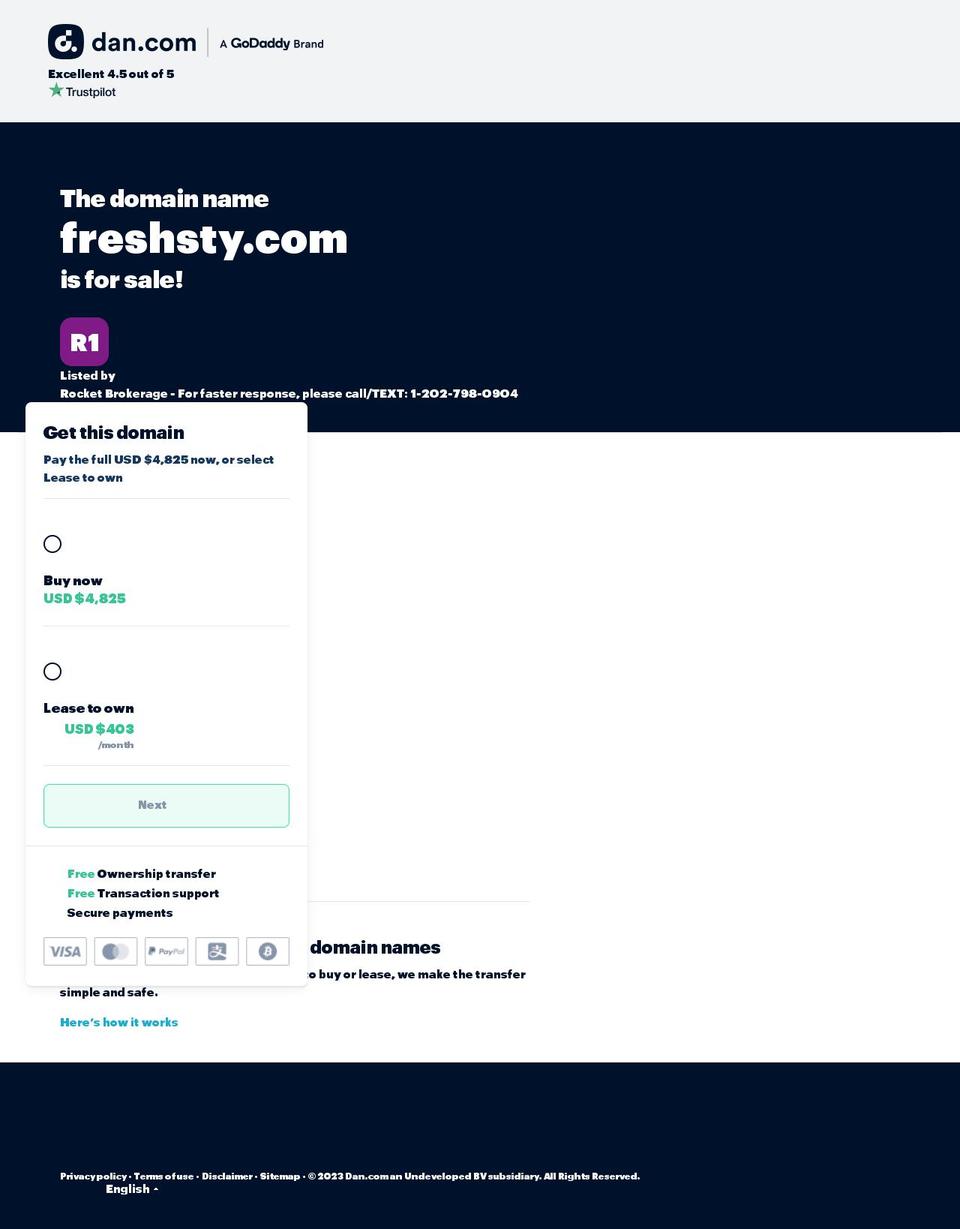 freshsty.com — Shopify storefront screenshot