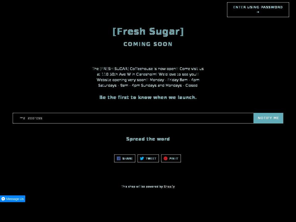 freshsugarco.com shopify website screenshot