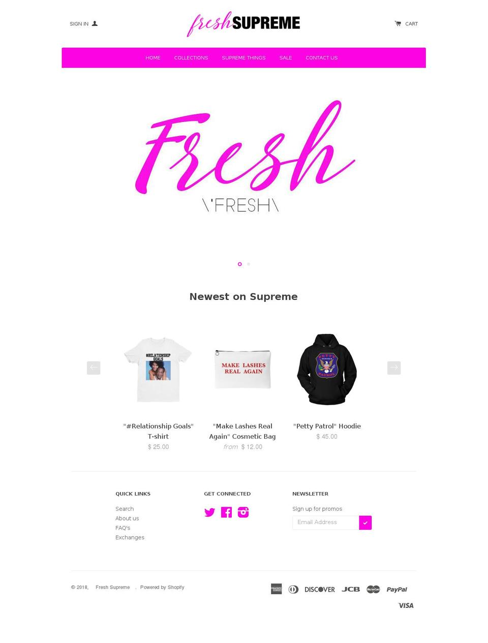 freshsupreme.com — Shopify storefront screenshot