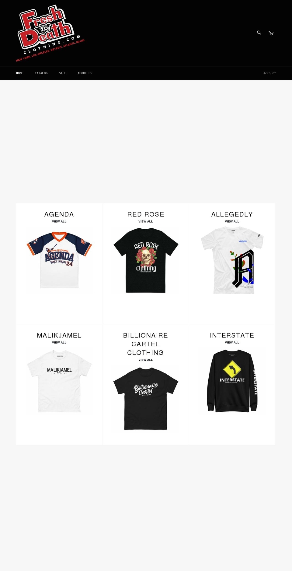 freshtodeathclothing.com shopify website screenshot