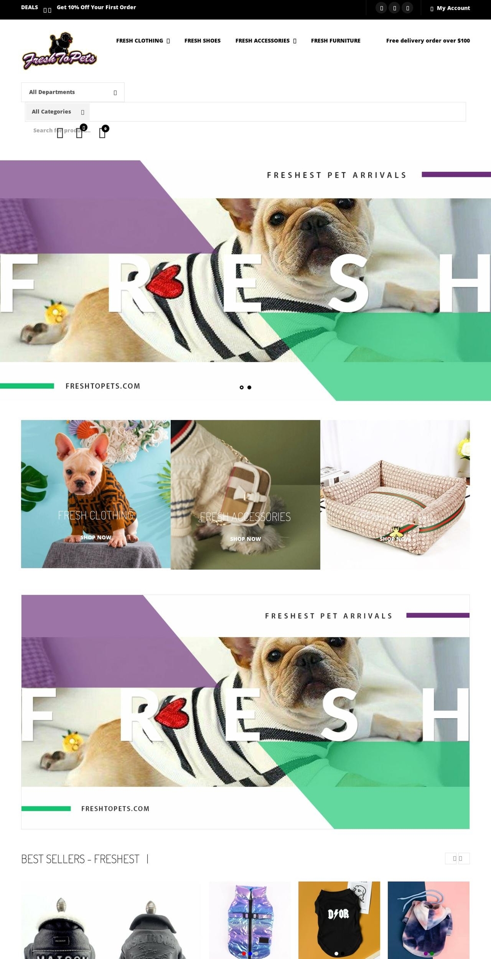 Bw store Shopify theme site example freshtopets.com