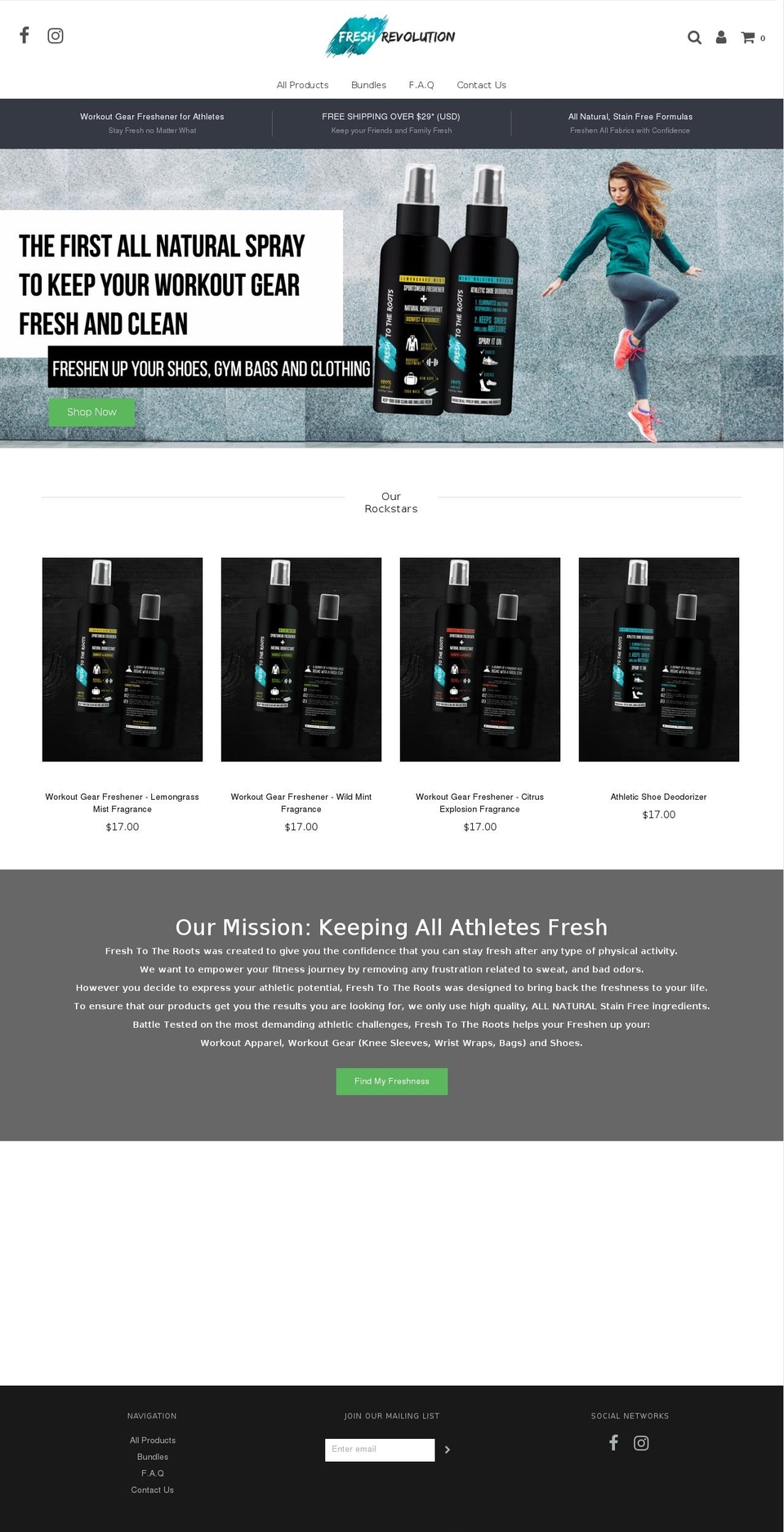 freshtotheroots.com shopify website screenshot