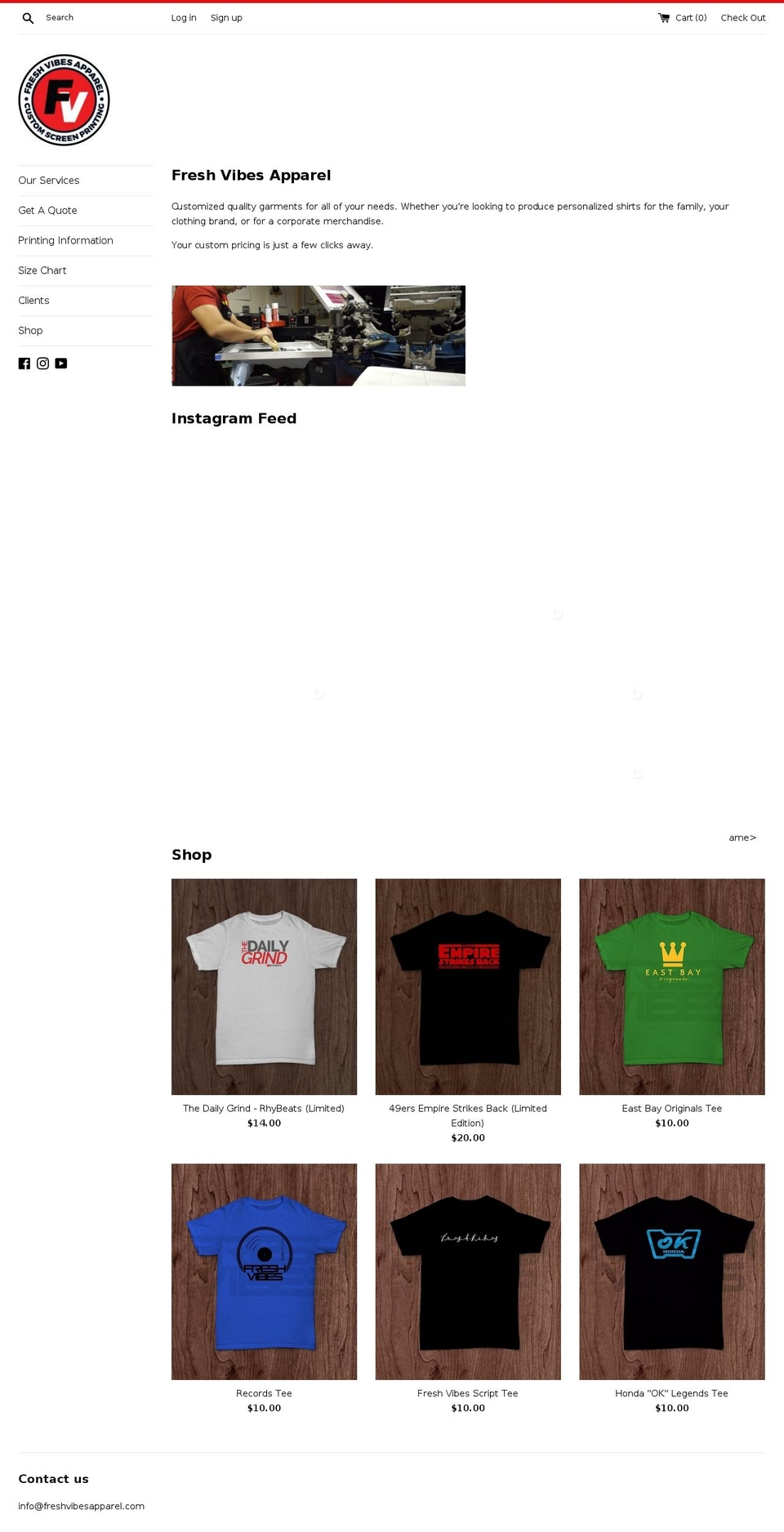 freshvibesapparel.com shopify website screenshot