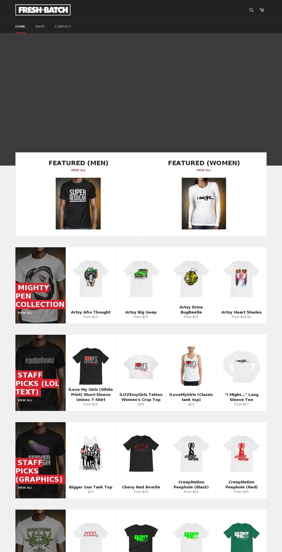 freshxbatch.com — Shopify storefront screenshot
