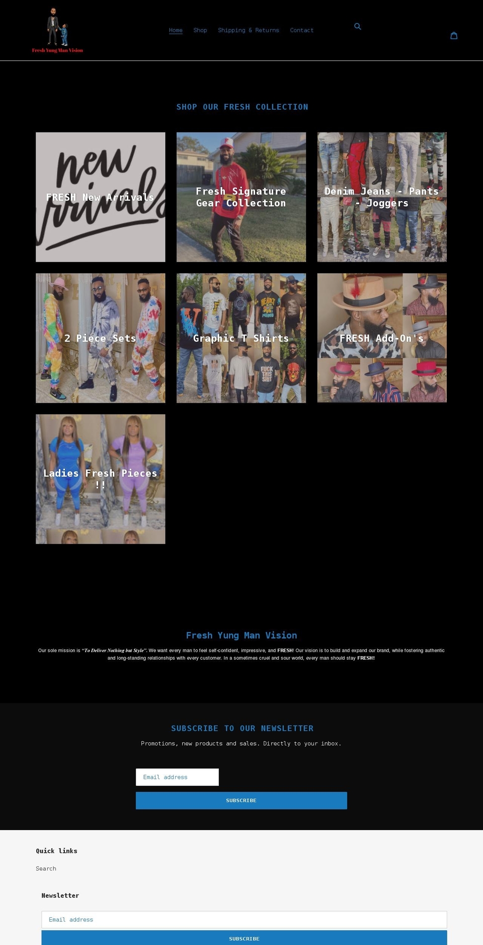 freshyungman.com shopify website screenshot