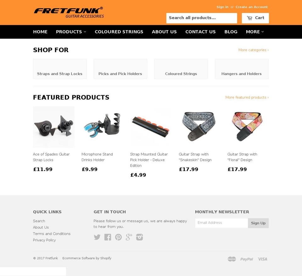 fretfunk.com shopify website screenshot