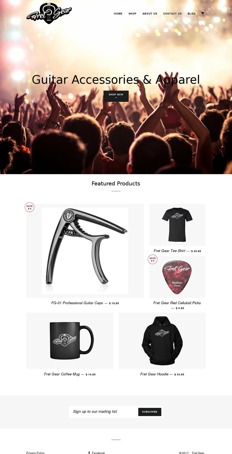 fretgear.com shopify website screenshot
