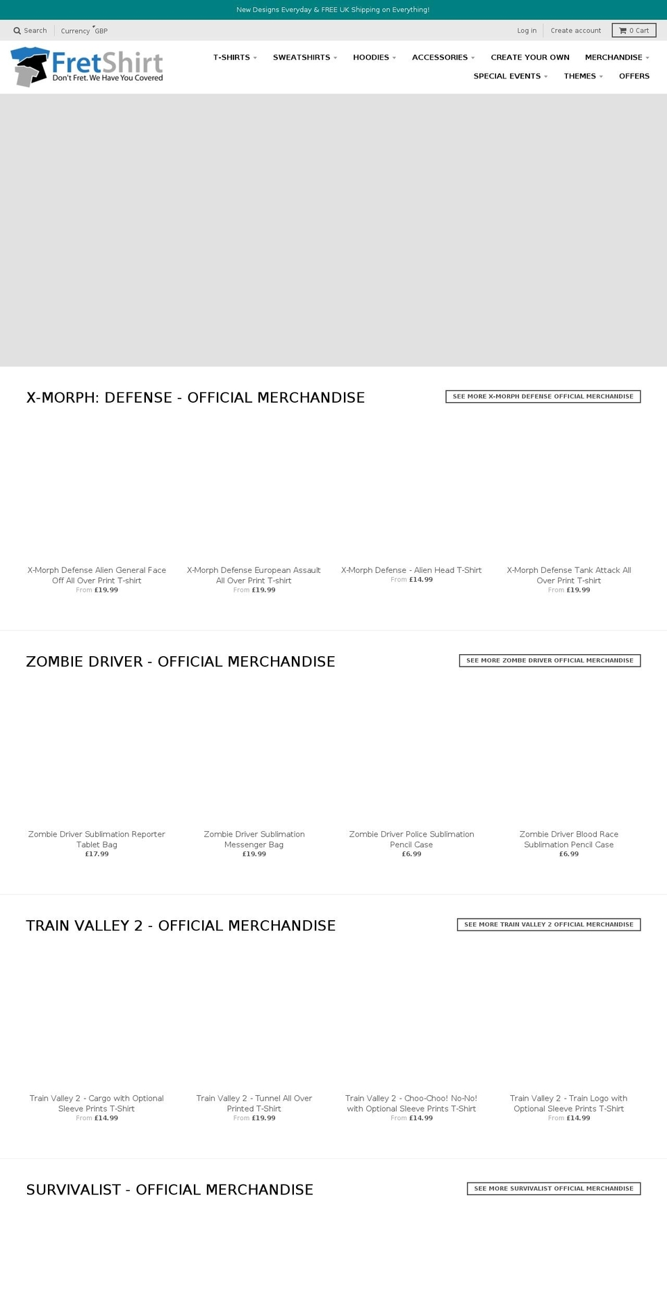 fretshirt.com shopify website screenshot