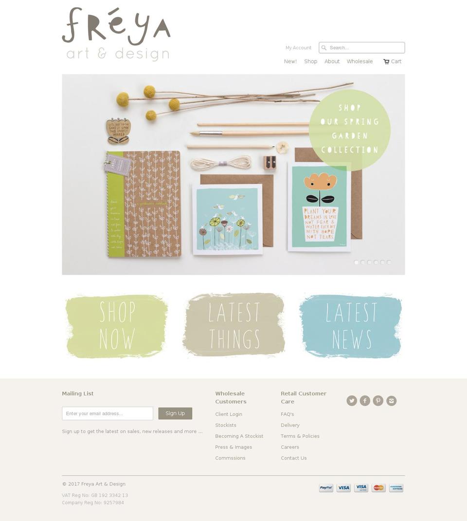 freya-art.com shopify website screenshot