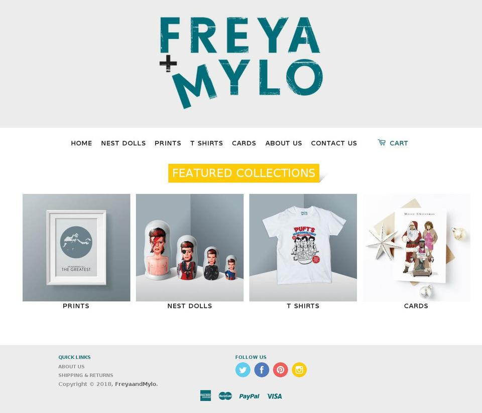 freyaandmylo.com — Shopify storefront screenshot