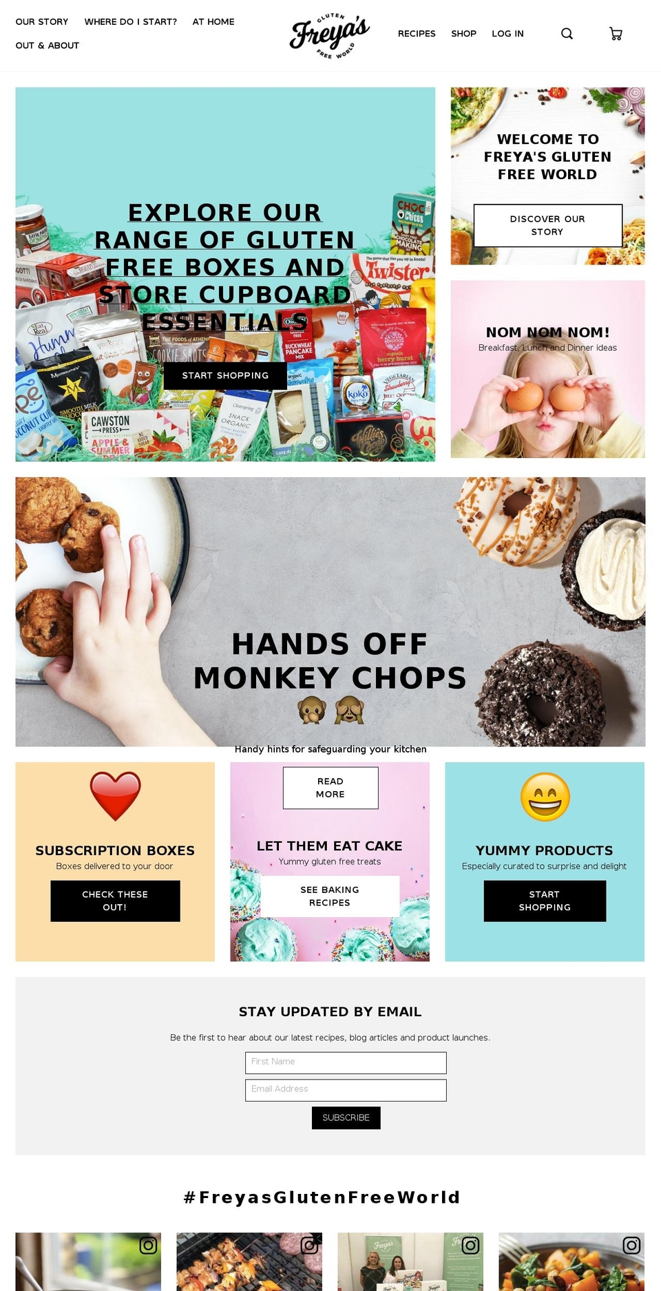freyasglutenfreeworld.com — Shopify storefront screenshot